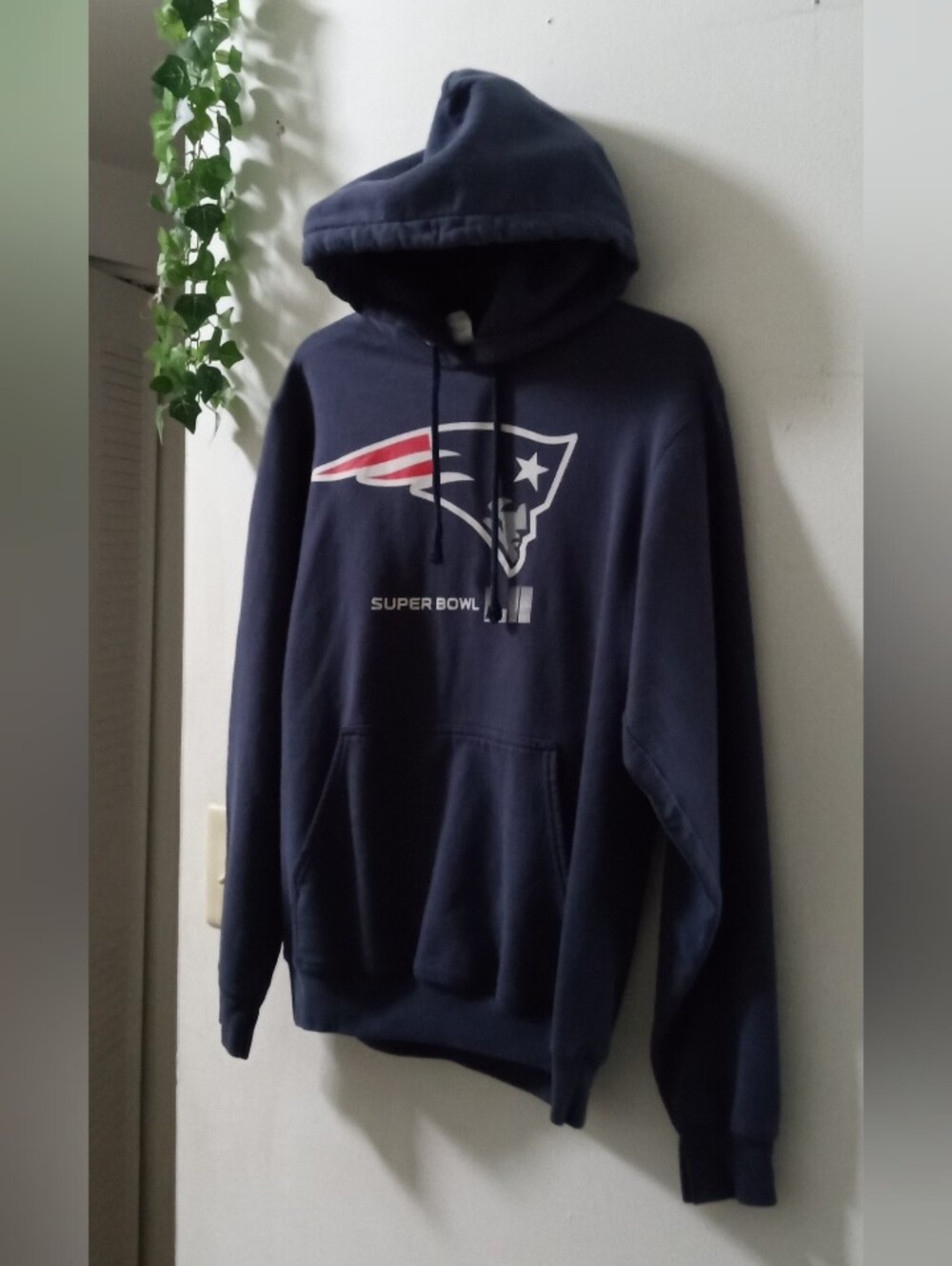 Patriots Navy Hoodie with Red, White & Blue Team Logo Size Small